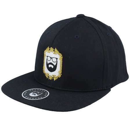 Bearded Man - Musta fitted Lippis - Classic Gold Frame Black Fitted @ Hatstore