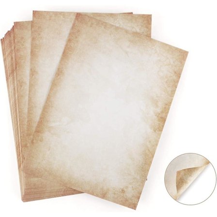 100 Ark Skrivepapir Med Mønster Gammelt Papir Din A4 120 G/m Absofine Offsettrykk