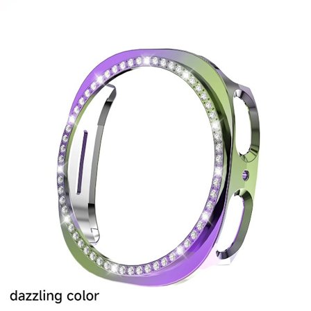 Bling Hollow Skal kompatibelt Samsung Galaxy Watch 8 44 40mm Diamant PC Hårt Skal kompatibelt Galaxy Watch 8 Hollow Skyddande Fodral Tillbehör