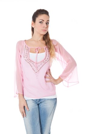 Phard T-shirt Maniche Lunghe Donna Rosa