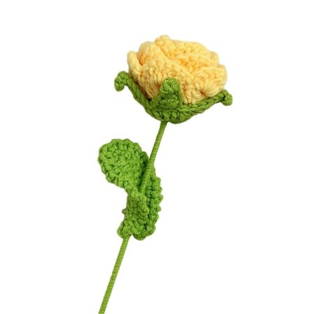 Flätad Ros Handgjord Virkad Blomma Vacker Långvarig Garn Virkad Ros Blomma för Hemmet[HK]