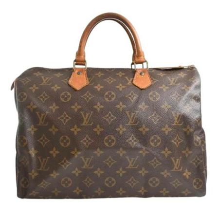 Louis Vuitton Vintage Pre-owned Speedy 35 Monogram HandTas , Bruin , Dames , Maat: ONE Size Vintage Tassen