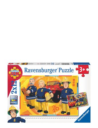 Fireman Sam In Action 2X12P Toys Puzzles And Games Puzzles Classic Puzzles Monivärinen/Kuvioitu Ravensburger
