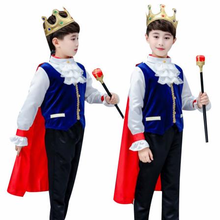 Pojkar Prince Charmig Kostym För Halloween Blue 140cm