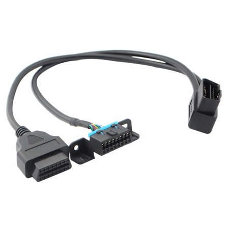 Retvinklet Universal OBD2 OBD II 16-bens Splitter Y Åbent Kabel