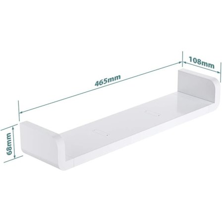 *Hvite veggmonterte baderomshyller i plast, sugekopp U-formet F*