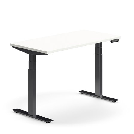 Schreibtisch QBUS höhenverstellbar, 1200x600 mm, schwarz/weiß