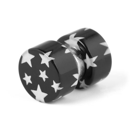 Black & White Star Magnetic Earring for Men - Magnetic earrings