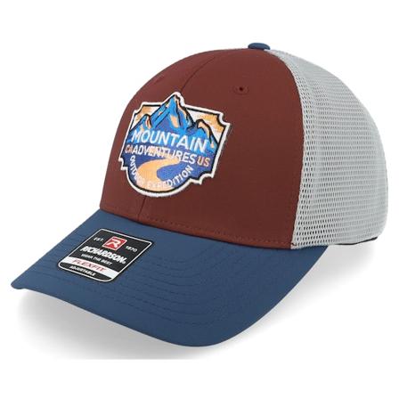 Wild Spirit - Rood trucker Cap - Mountain Adventures Maroon/Grey/Blue Trucker @ Hatstore