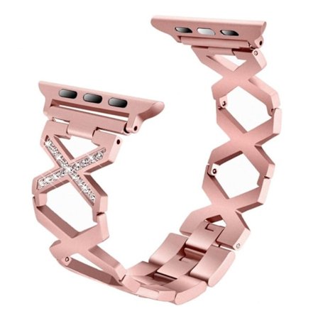 Apple Watch Series 4 44mm X-Formet rustfrit stål Urrem - Lyserød