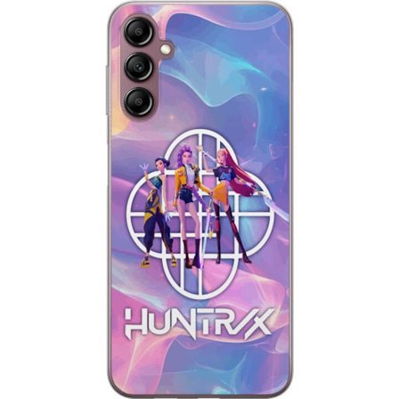Yhteensopiva Puhelinkuori Samsung Galaxy A14 5G Huntrix Neon Trio Kpop Demon Hunter Värikäs futuristinen suunnittelu, jossa kolme naista sankaria past