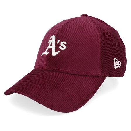New Era - MLB Rød adjustable Kasket - Oakland Athletics Corduroy 9FORTY Cherry Jam/White Adjustable @ Hatstore