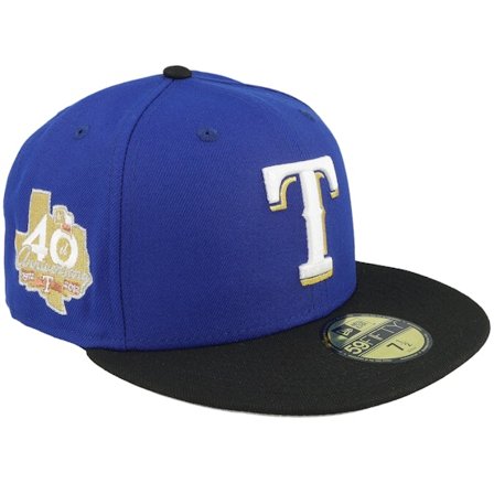 New Era - Texas Rangers Retro Rewind 59FIFTY 40 Calming Blue/Black Fitted Fitted Blue Cap - MLB @ Hatstore