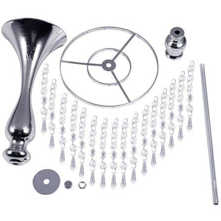 S-formet krystallperle gardin roterende veileder bryllup rekvisitter pariserhjul havfrue lysestake blomsterstativ vase sølv