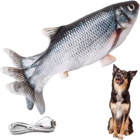Flopping Fish Elektrisk Bevegelig Hundefisk Leke, Realistisk Flopping Fish Rocking Hundeleke, Hundeleker Interaktive Kjæledyrleker for Hundetrening