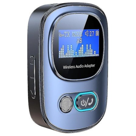 Bluetooth 5.3 Sender og Mottaker, Bluetooth Adapter Lyd med LED-skjerm, Håndfri Samtale 3.5mm Bluetooth Aux Adapter for PC, TV, Hjemmeaudio,ca