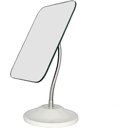 Sminkespeil med svanehals, 360° roterende sammenleggbart bærbart sminkespeil med stativ, dusjbarbering kosmetisk speil firkantet