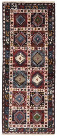 Tapis Yalameh 83X205 De Couloir Noir/Marron (Laine, Perse/Iran)