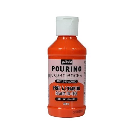 Akrylfärg - Pébéo - Pouring - 118 ml - Orange - Flaska