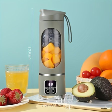 Bærbar USB-genopladelig blender og juicer - Nem rengøring, perfekt til frugt- og grøntsagsdrikke, milkshakes - 300 ml til 500 ml kapacitet