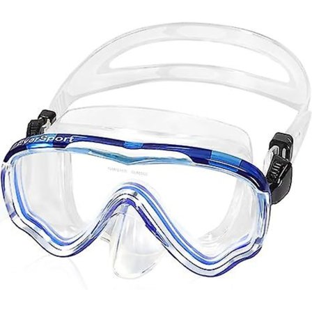 Svømmebriller til voksne med næsedæksel, klar dykkermaske bredt udsyn uden sløring til mænd, kvinder og unge