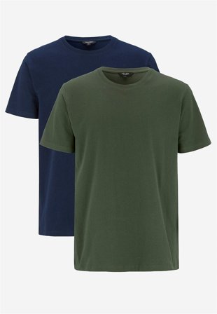 Cellbes of Sweden - Klassisk t-skjorte 2-pack i marineblå + mørk grønn for menn i størrelse 8XL