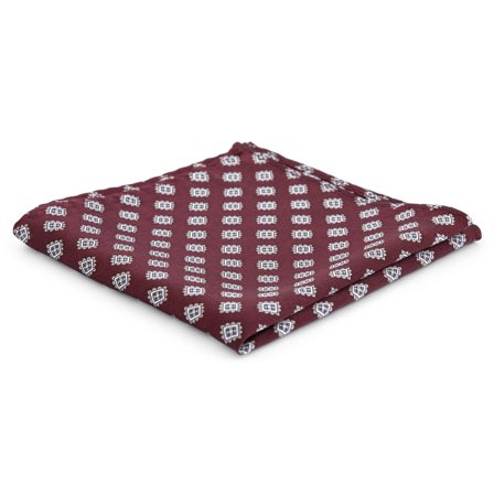 Fazzoletto da taschino in seta bordeaux in stile geometrico per uomini - Fazzoletti da taschino fantasia