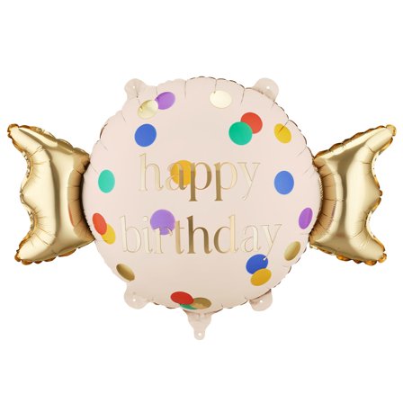 Folieballong Happy Birthday Karamell