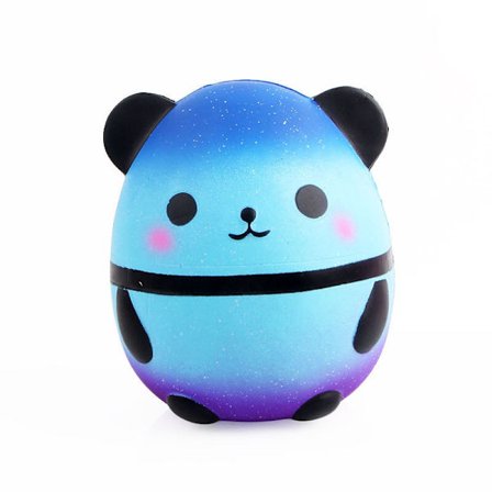 1 stk. Blå Squishies-kollektion Panda Æg Galaxy Anti-Stress Nyhed