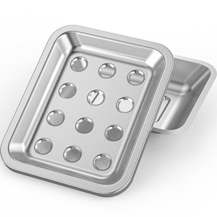 Sæbeskål i rustfrit stål, stor dobbeltlags afløbsbakke, sæbeholder i metal, til badeværelse, brusebad, køkken og vaskebordsplader.