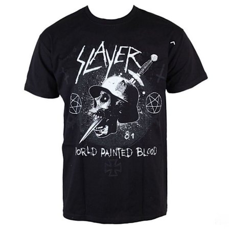 Slayer Womens/Ladies World Painted Blood Skull T-Shirt XL Svart