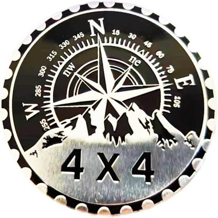3D metall bil emblem runda emblem dekaler 4 x 4 metall fordon