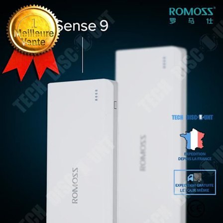 Extern batteri - TECH DISCOUNT - TD 20000mAh - Snabbladdning - 3 USB-portar - Kompatibel med telefoner