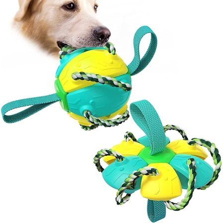 Hundboll Leksak med Interaktiva Flikar Hundboll Leksaker med Tugg Rep Hund Dra Rep Leksaker