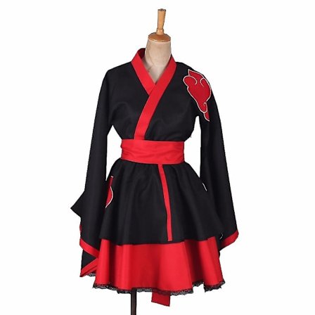 Anime Lolita -mekko naisten roolipeliasu Akatsuki kimono palvelijapuku Uchiha Sasuke Lolita vaatteet puku - täydellinen