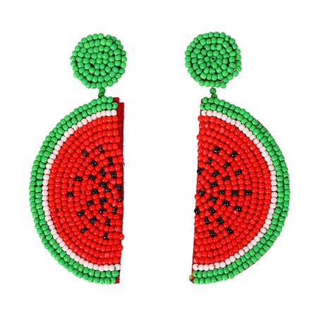Statement Dangle Frugt Øreringe - Fashion Sød Vandmelon Perler