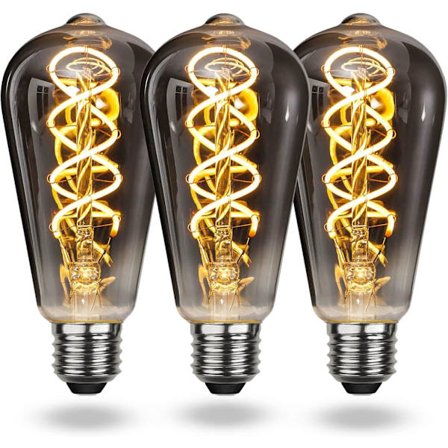 Varmvit vintage E27 LED-lampa, dimbar spiralglödlampa 4W mjukt ljus, E27 vintage-lampa lämplig för vardagsrum, sovrum, hall, uteplats, etc.