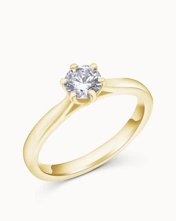 Solitaire Ring Blanche 18K Yellow Gold Lab-Grown Diamond 0.50 Carat - Engagement Rings & Wedding Rings from Vanbruun