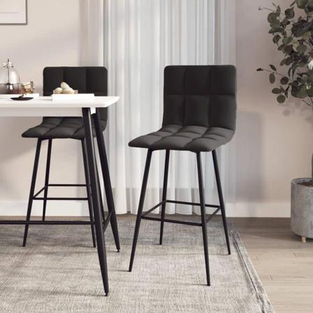 Vidaxl Barstolar 2 St Svart Sammet Svart