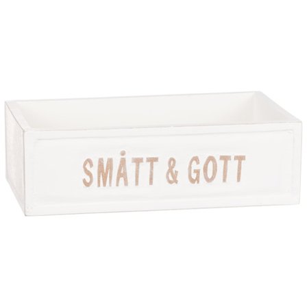 Lille og udsøgt hvid trækasse.