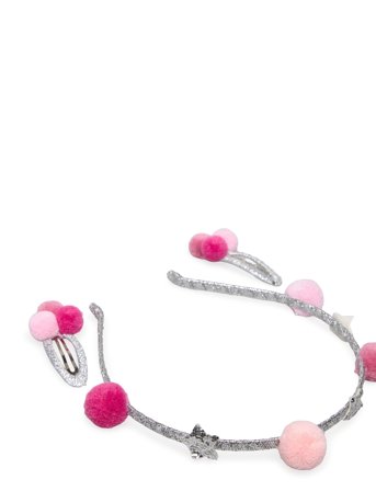 Hheadband And Clips Pack Pink Mango