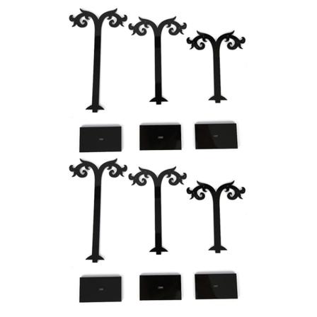 2 sett DIY Assembly Akryl øredobber Smykker Display Stand Organizer Oppbevaringsstativ