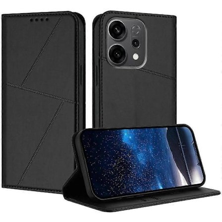 Etui til OPPO Reno 14 5G Magnetisk Anti-Fingeravtrykk Støtsikkert Deksel med Kortspor og Støtte