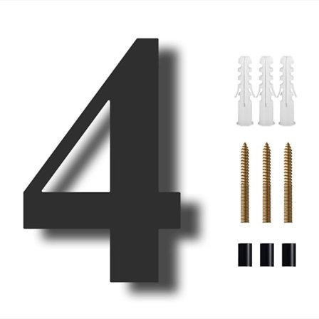 8" flydende husnummer Moderne husnummer 4 4