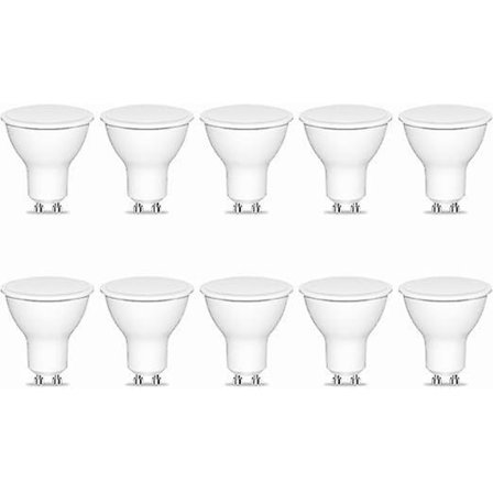 GU10 LED-lyspære, hjemmekontor, kjøpesenter, butikk, høy lysstyrke lyspære, 5W lineær dimming strømforsyning, varm hvit 220V 2700-3100K 10 stk