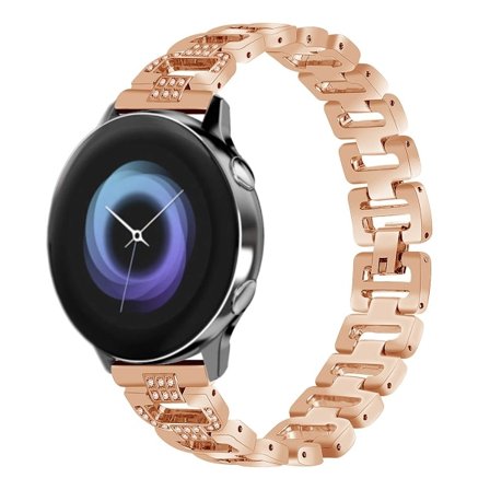 20 mm Universal strass D-kedja klockarmband i rostfritt stål - Roséguld