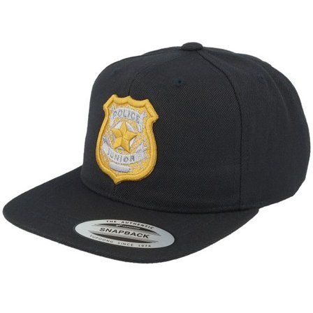 Kiddo Cap - Svart snapback Keps - Kids 3d Police Badge Junior Black Snapback @ Hatstore