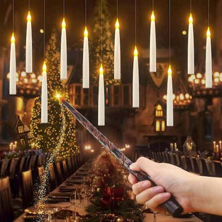 Sæt med 12 Flydende Lys med Fjernbetjening, 15,5 cm Elektrisk LED Lys