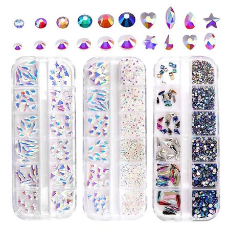 Negledekorasjoner, rhinestones type, flerfarget