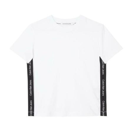 Calvin Klein Jeans Side Contrast Tape Tee , Wit , Dames , Maat: L